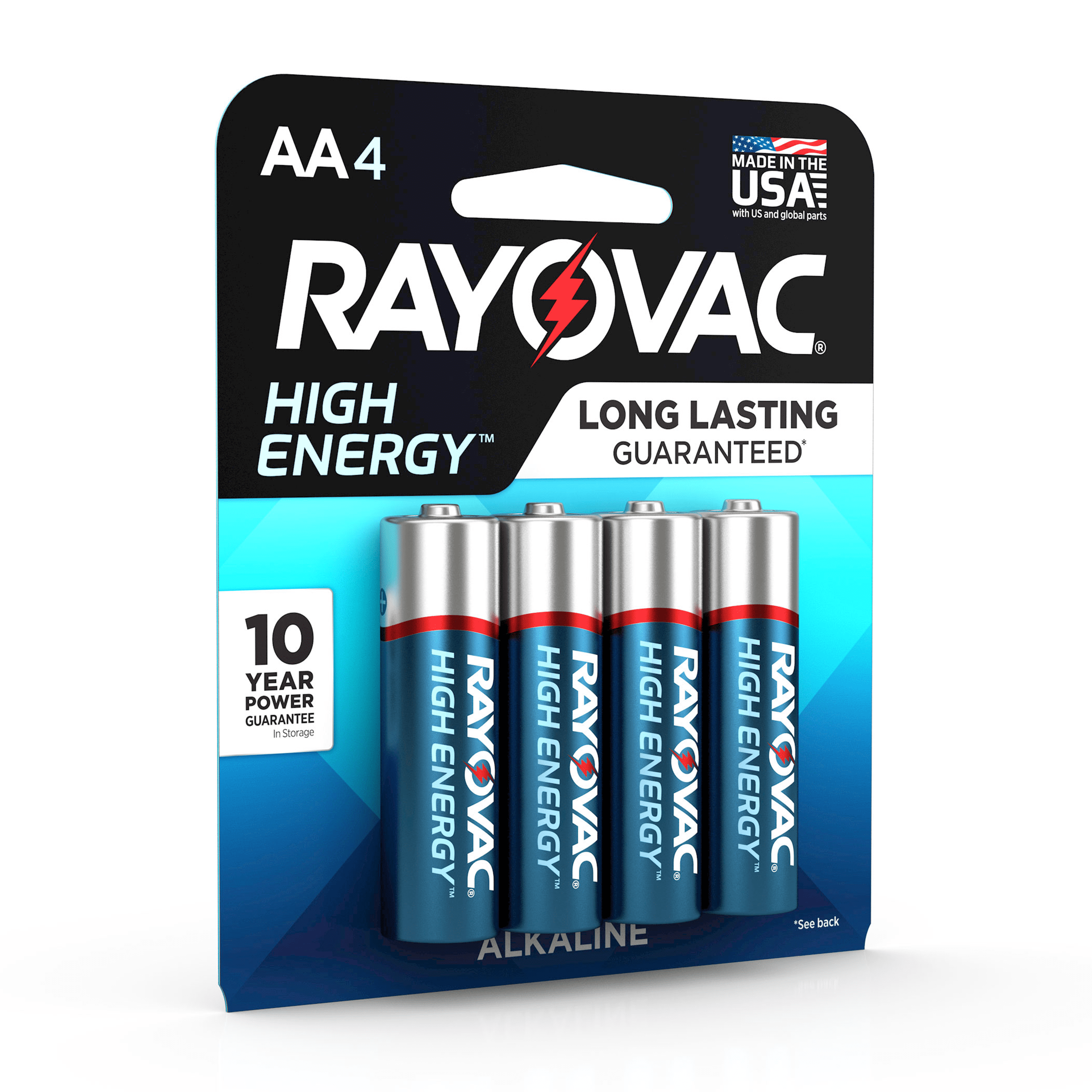Rayovac High Energy Alkaline, AA Batteries, 4 Count