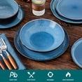 thumbnail image 5 of MALACASA Dinnerware Set, Stoneware Plates and Bowls Set for 6, 24 Piece Dishes Set, Blue, 5 of 10