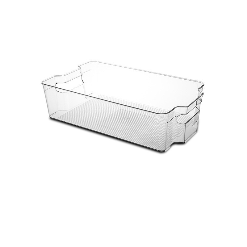Clear Refrigerator Organizer Bins with Builtin Handle, Rectangular