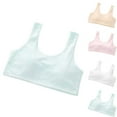 thumbnail image 4 of 3 Pack Girls Bras Ages 8 12 Padded Sport Training Bra Racerback Seamless Design Solid Color Underwear Camisole Breathable Cotton Tops Bralettes White 8-12 Years, 4 of 8