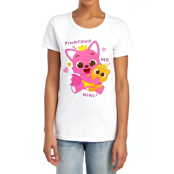 Pinkfong Nini and Mo Women's T Shirt, White, Medium