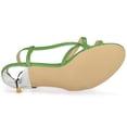 thumbnail image 5 of Sandalias De Tacón De Aguja Con Tiras Destalonado Para Mujer Verde 40, 5 of 5