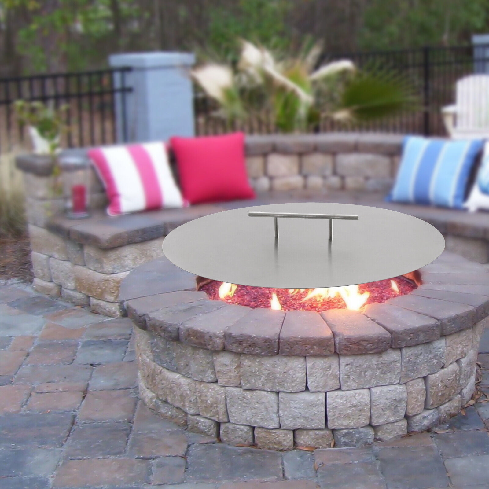 Flame Fire Pit Lid Cover 20 Diameter Proctecter Outdoor 304 Stainless
