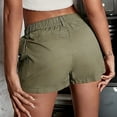 thumbnail image 5 of Women's Summer Shorts Spring Chic Button Front Relaxed Fit Elastic Waistband Solid Cargo Casual Beach Shorts with Pockets XS-XL, 5 of 9