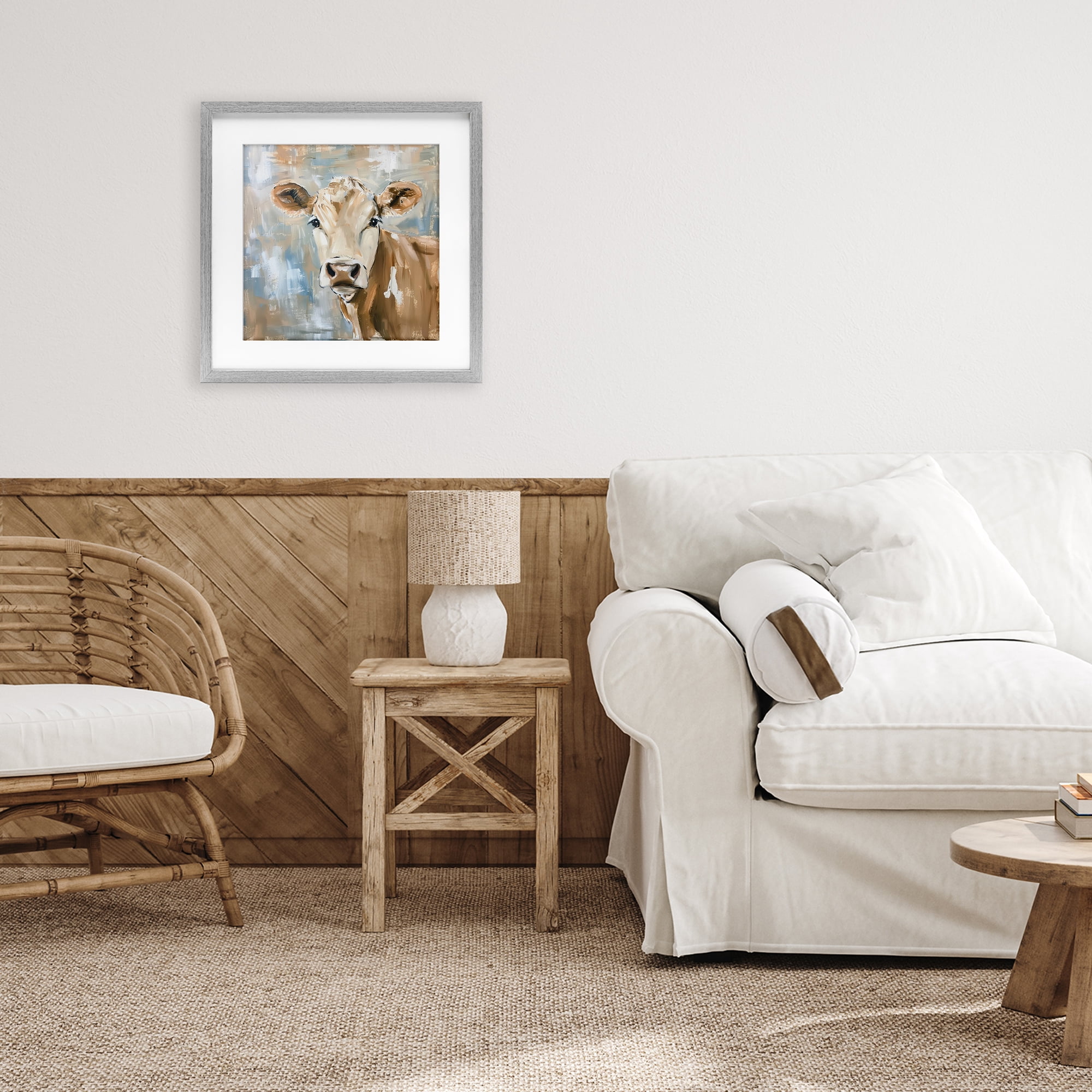 Stupell Industries The Brown Cow Abstract Gray Framed Print Under Glass, design by Tina LeCour