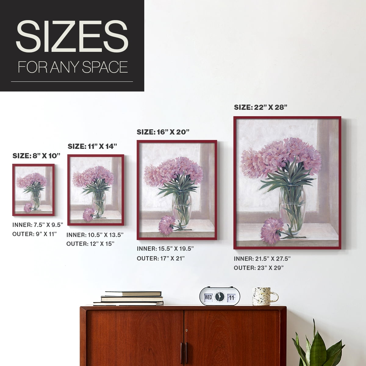 Windowsill Floral I Framed Print - Solid Wood in Single Picture Frame Solid Wood 2 Framed Print