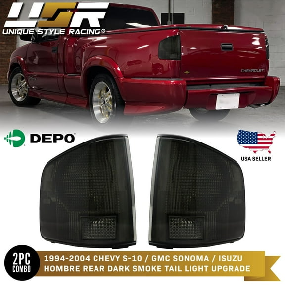 DEPO Rear Smoke Tail Lights For 1994-2004 GMC Sonoma / Chevy S10 / Isuzu Hombre