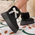 thumbnail image 5 of Viluyesy Womens Winter Snow Boots Platform Fur Lined Warm Non Slip Faux Suede Pearl Bow Casual Boots Black Size 6, 5 of 10