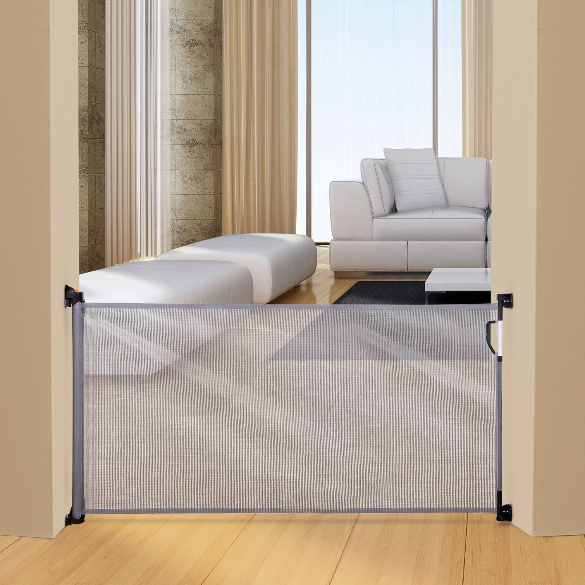 dreambaby retractable gate grey