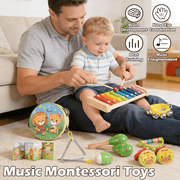 OATHX Baby Music Toys Child Educational Wooden Montessori Musical Instruments for Kids Birthday Toddler Toy