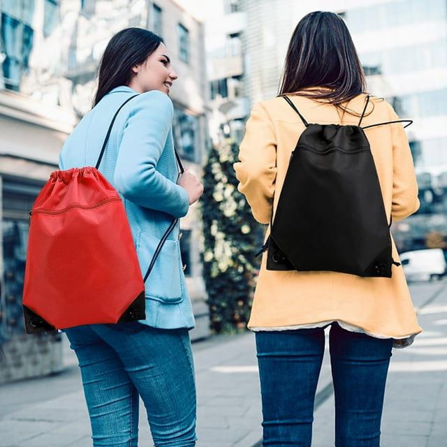 Lightweight Drawstring Sports Backpack with Secure Front Zipper Pocket and Convenient Inner Compartment for