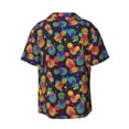 thumbnail image 6 of Daiia Colorful Pineapples1 Men's Linen Shirts Short Sleeve Casual Shirts Button Down Shirt for Men Beach Summer Wedding Shirt-Small, 6 of 6