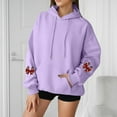 thumbnail image 6 of Women's Fashion Casual Comfortable Round Neck Hooded Long Sleeve Christmas Print Warm Sweatshirt for Holiday Wear and Winter Season Comfort,Purple,M, 6 of 6