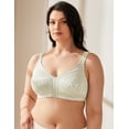 thumbnail image 4 of Wingslove Women's Full Coverage Plus Size Bra Non Padded Wireless Minimizer Bra, Ivory 44D, 4 of 7