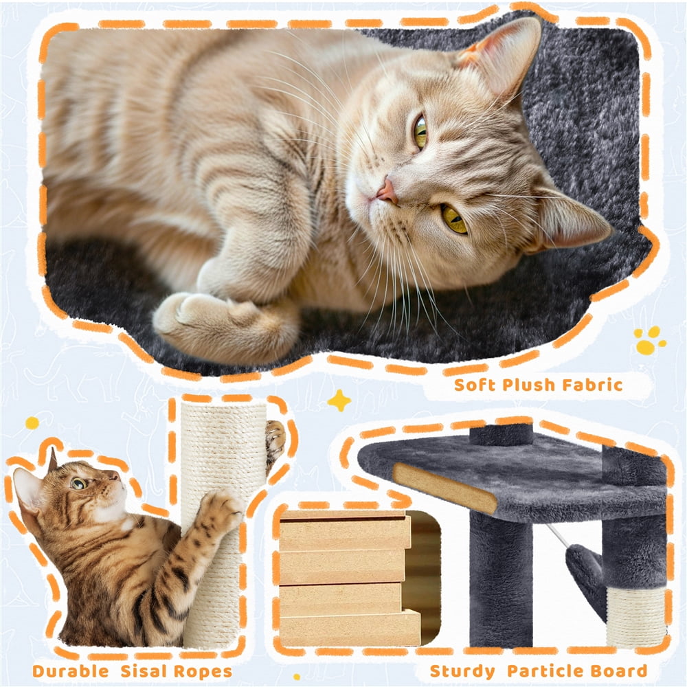 Yaheetech 82.5'' H Large Cat Tree Cat Tower with Condos, Dark Gray