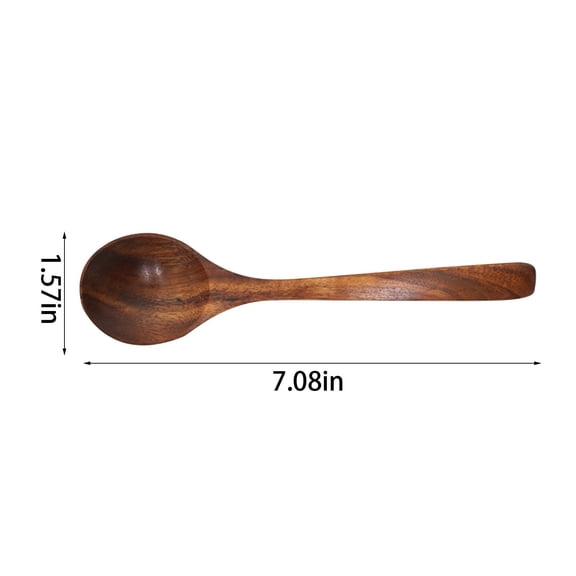 Japanese Style Long Handle Wooden Spoons, Natural Wood Soup Serving Spoons & Teaspoons for Dining, Mixing, Stirring and Cooking