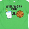 thumbnail image 3 of Inktastic Will Work for Milk and Cookies Clipart Boys or Girls Toddler T-Shirt, 3 of 4