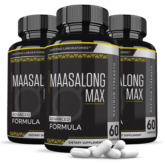 (3 Pack) Maasalong Max 1600MG Advanced Men's Health Masalong Formula 180 Capsules