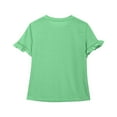 thumbnail image 5 of Mgmyaa T-Shirt à Manches Courtes pour Filles, Manches à Volants Mignonnes, Col Rond, Blouse d'Été Décontractée, 5 of 5