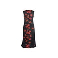 thumbnail image 2 of Women's La Cera 2771 Sleeveless Rayon Floral Lounge Dress (Black/Red L), 2 of 4