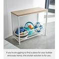 thumbnail image 4 of Yamazaki Home Entryway Storage Organizer and Bench, White, Steel + Wood, 4 of 7