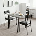 thumbnail image 3 of EastVita 【Dining Table for 2】Small Square Kitchen Dinner Table Set,Space Saving Wood Modern Dinette With Upholstered Chairs,Gray, 3 of 8