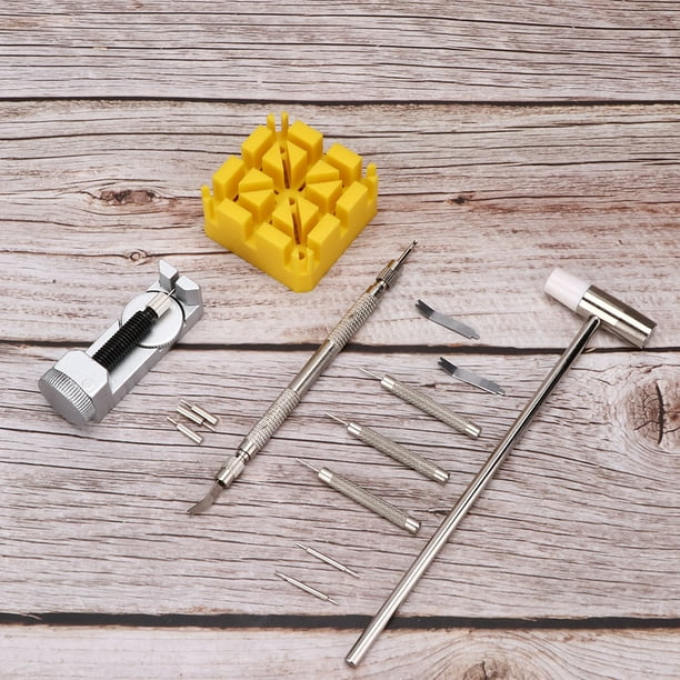 Kit De Herramientas De Reparación De Relojes, 14 Uds., Martillo De Reloj, Ajustador De Correa De Reloj, Juego De Herramientas De Extracción