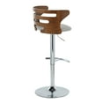 thumbnail image 6 of LumiSource Chrome Metal, Walnut Wood, Grey Fabric Cosi Adjustable Barstool - Set of 2, 6 of 6