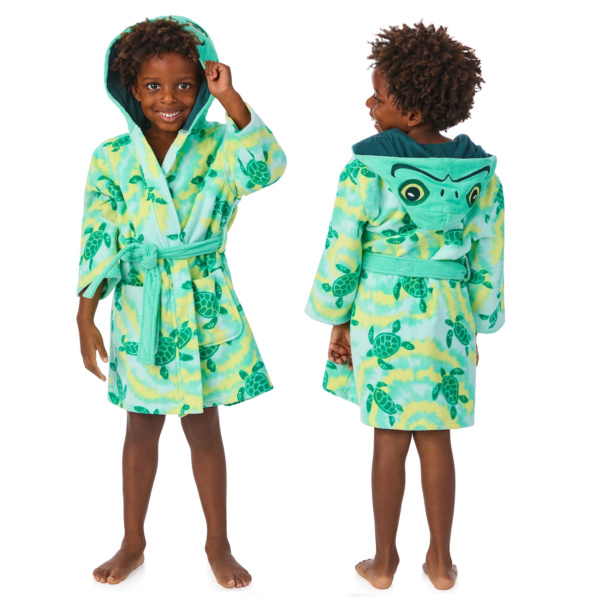 Saint Eve Kids Hooded Terry Swim and Beach Cover Up Robe for Boys