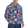 thumbnail image 2 of Honeii cool Skull colorful Pattern Mens Hoodies Men's Loose Sleeve Sweatshirt,Pullover Hooded Sweatshirt for Men,Essentials Hoodie-Large, 2 of 7