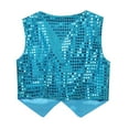 thumbnail image 3 of vastwit Kids Girls Boys Sequins Vest Tops Hip Hop Jazz Dance Sleeveless Button Waistcoat Jacket Light Blue 14-15, 3 of 7