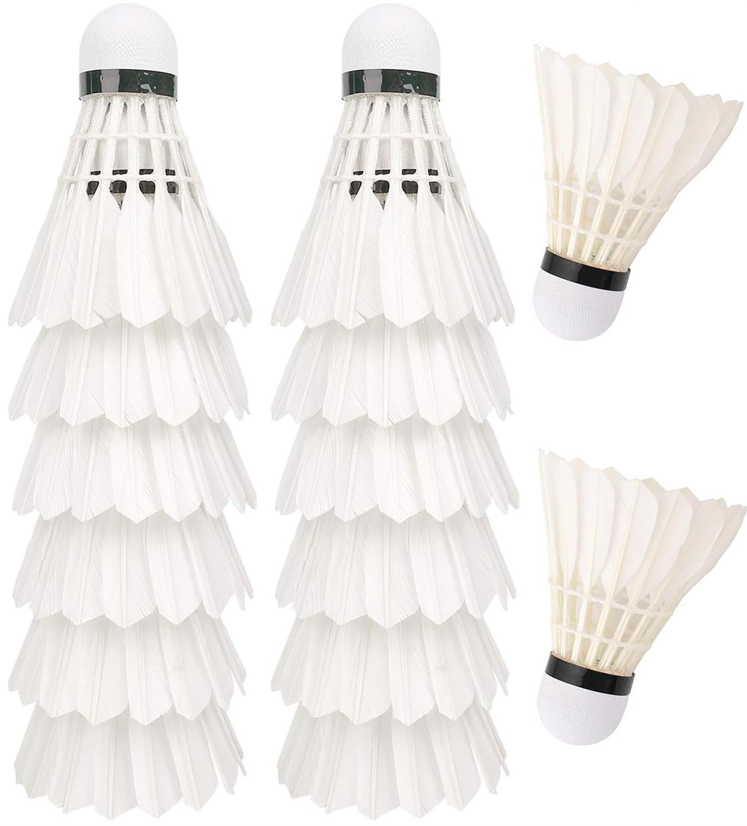 Kevenz 12-Pack Goose Feather Badminton Shuttlecocks, High