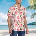 thumbnail image 5 of Xecao Rose Flowers print Hawaiian shirt - a stylish short-sleeve button-down for men, perfect for casual beach and tropical outings., 5 of 9