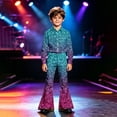 thumbnail image 5 of Tiijoy Girls Sequin Print Flare Pants Stage Performance Dance Pants, Sizes 15-16, 5 of 7