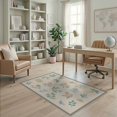 thumbnail image 2 of ODIKA 4'x6' Cream Beige Botanical Floral Washable Area Rug Vintage Inspired Scattered Wildflower Motifs Non-Slip, Chair-Friendly, Flatwoven for Home Office, Under Desk, 2 of 7