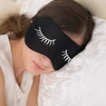 thumbnail image 3 of Antifaz para dormir (2 unidades), antifaz para dormir con venda para los ojos, antifaz de seda con correa ajustable, bloquea la luz al 100 %., 3 of 5