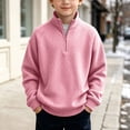 thumbnail image 2 of SERTGUTR Boys Waffle Knit Pullover Half Zip Stand Collar Long Sleeve Ribbed Cuffs Solid Color Casual Top Everyday School Fall Winter Pullover, 2 of 9