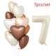 thumbnail image 1 of Juego de globos con números de Color Crema para niños y adultos, 1/3/7 piezas, 32/40 pulgadas, 1-9, Bola de helio de aluminio Digital, decoración de fiesta de cumpleaños y boda, 1 of 4