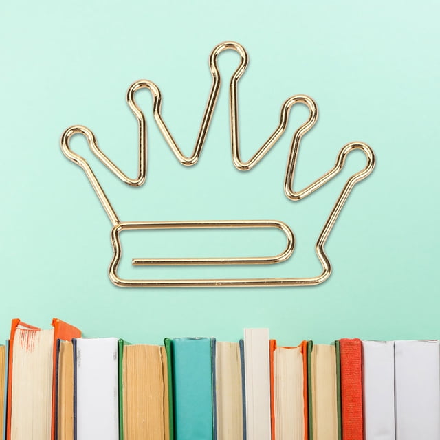 Stationery Clip, Crown Shape Design Paper Clip, 10 Pieces Lovely Paper Clips Bookmarks Stationery Daily File Documents Photo Album Clips DIY For School Office