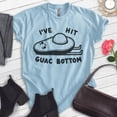 thumbnail image 2 of I've Hit Guac Bottom T-shirt, Unisex Women's Men's Shirt, Guacamole Pun Funny Food Saying Avocado, Heather Light Blue, Medium, 2 of 6
