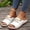 White, variant on USSUMA Womens House Slippers Women's Fashion Casual Summer New Buckle Wedge Heel Open Toe Metal Buckle Fish Mouth Beach Sandals Women's Waterproof Shower Slides Tax Free Weekend