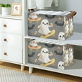 thumbnail image 2 of Yayeee Foldable Storage Basket for Shelves with Handles Waterproof Cloth Bins, Cute Ghosts, 2 of 7