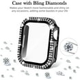 thumbnail image 3 of Apple Watch Case Series 8, Series 7 for 45mm Diamond Glitter Watch Case Built-in Tempered Glass Screen Protector, Guard Bumper Full Coverage Cover for Apple Watch Series 8 and Series 7, Black 45mm, 3 of 7