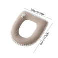 thumbnail image 5 of Oefntac Toilet Seat Cover Jacquard Toilet Seat Cover Thick Zipper Washable Large Size Soft Warm Elastic Handle Pink Green Coffee Comfort Sanitary Bath Mat, 5 of 9