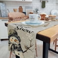 thumbnail image 2 of Grey Snowman Snowflake Christmas Table Runner, Seasonal Winter Kitchen Dining Table Decorations for Home Party Decor 13 x 72 Inches, 2 of 5