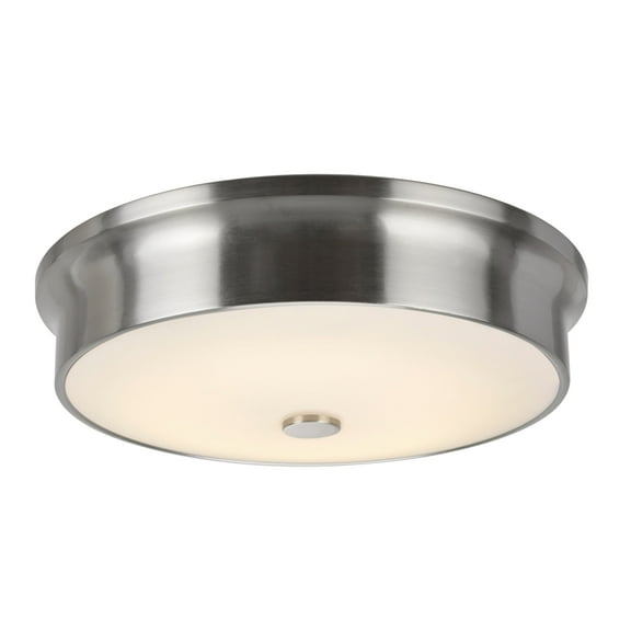 Aspen Creative 63005S-1 LED Small Flush Mount Ceiling Light Fixture, Contemporary Design in Satin Nickel Finish, Frosted Glass Diffuser, 12" Diameter