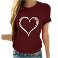 thumbnail image 2 of Alkepwun Womens Heart Print Graphic Tees Girls Cute Short Sleeve T-Shirts Summer Casual Tee Blouse Crewneck Tshirt Tops, 2 of 7