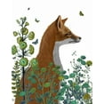 thumbnail image 2 of Fab Funky 12x14 Black Ornate Wood Framed with Double Matting Museum Art Print Titled - Fox In the Garden, 2 of 4