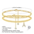 thumbnail image 2 of TINGN Initial Ankle Bracelets for Women 14K Gold Plated Layered Initial Cubic Zirconia Ankle Bracelets Dainty Beach Letter Anklet, 2 of 6