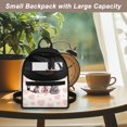 thumbnail image 5 of HELLHERO Cats Hearts Print Travel Shoulder Bag Lightweight Mini Backpack Purse for Outdoor Daily, Polyester Zipper Closure Small Backpack, 5 of 8